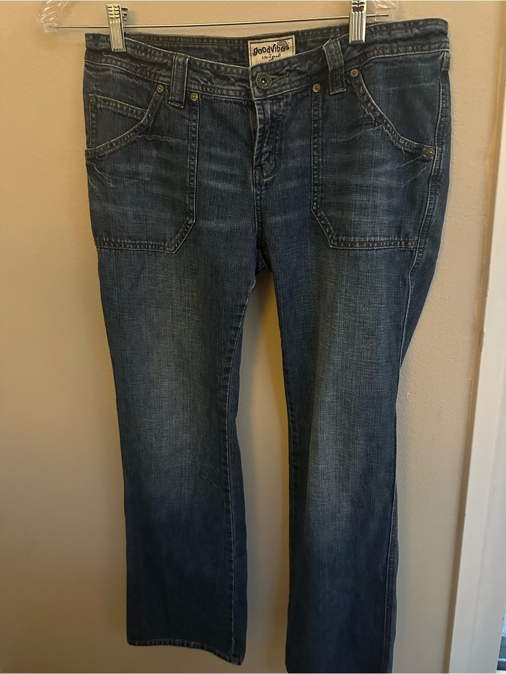 Y2K Low Rise GoodVibes by Life is Good Jeans Size 12 Dark Wash Bootcut